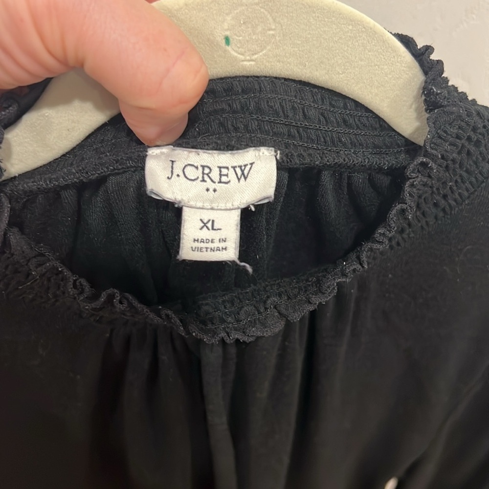 J. Crew Factory High Neck Ruffle Top Black Womens Size XL - Picture 7 of 9